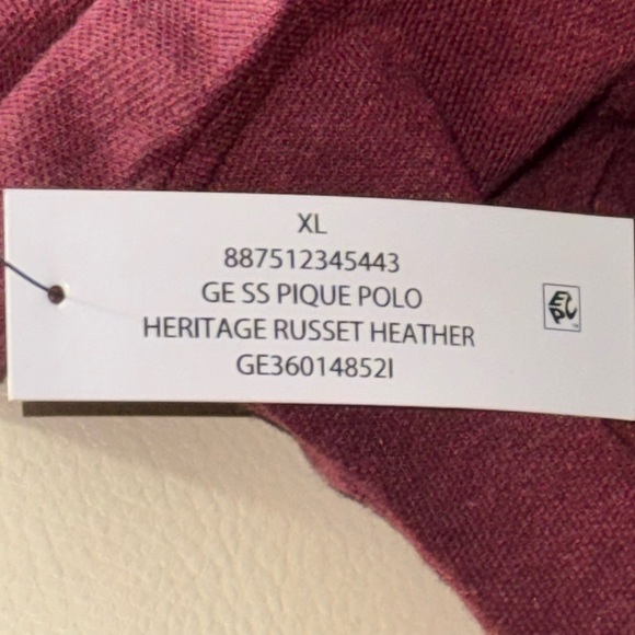George Men's XL Pique Polo Shirt Heritage Russet Heather NWT Big Vtg 90s Stretch - Picture 12 of 12